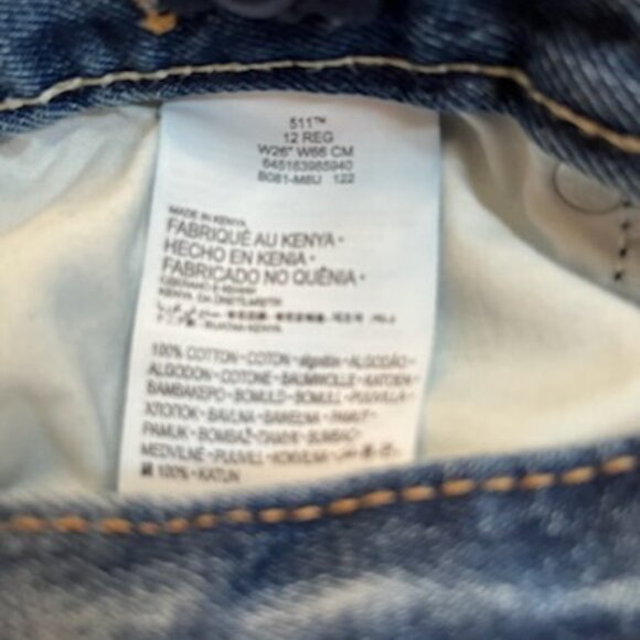 Levi's Boys' 511 Slim Fit Denim Adjustable Short Size 12 - Picture 5 of 7